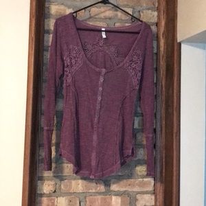 Free People long sleeve purple top